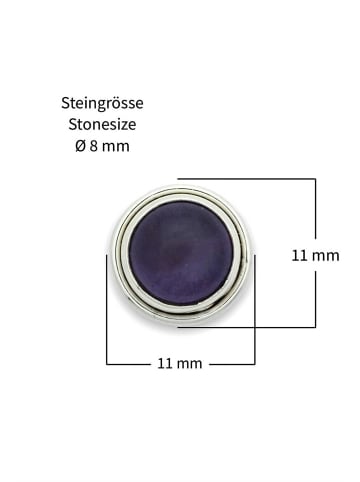 mantraroma 925er Silber - Ohrstecker (L) 11 x (B) 11 mm mit Amethyst