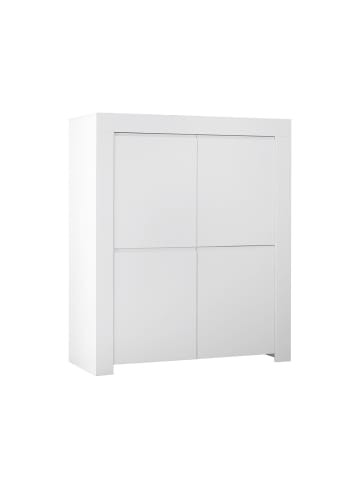 CALICOSY Highboard FIRENZE in Weiß - (W)110 x (H)140 x (L)42 cm