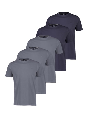 Lerros T-Shirt Basic in Grau / dunkelblau