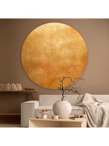 OnlyWow Rundes Wandbild Goldfarben