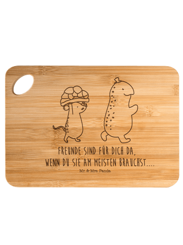 Mr. & Mrs. Panda Holzbrett Schildkröte Maus mit Spruch in Braun
