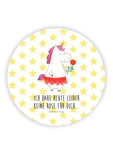 Mr. & Mrs. Panda Pinnwand Magnet Einhorn Dame mit Spruch in Weiß