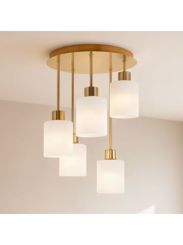 home24 Pendelleuchte Polley in Gold