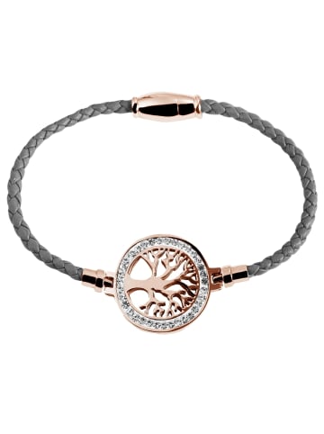 Adeliás Damen Armband Lebensbaum aus Edelstahl 18 cm in rosé