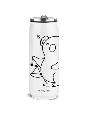 Mr. & Mrs. Panda Sport Trinkflasche Waage Astrologie ohne Spruch in Weiß