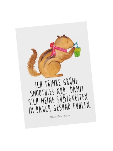 Mr. & Mrs. Panda Grußkarte Eichhörnchen Smoothie mit Spruch in Weiß