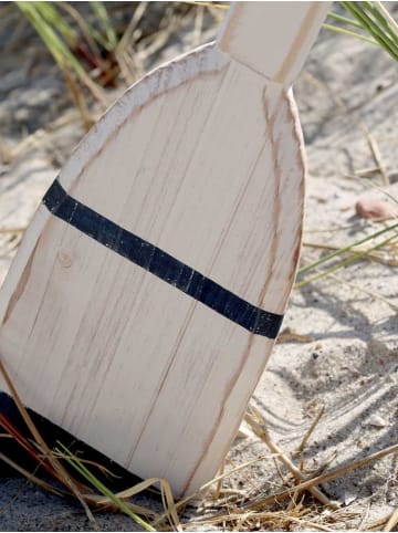 Chic Antique Deko Paddel STREIFEN Weiß Blau 81x13 cm