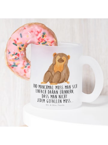 Mr. & Mrs. Panda Teeglas Affe mit Spruch in Transparent