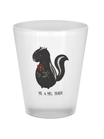 Mr. & Mrs. Panda Schnapsglas Stinktier Blume ohne Spruch in Transparent