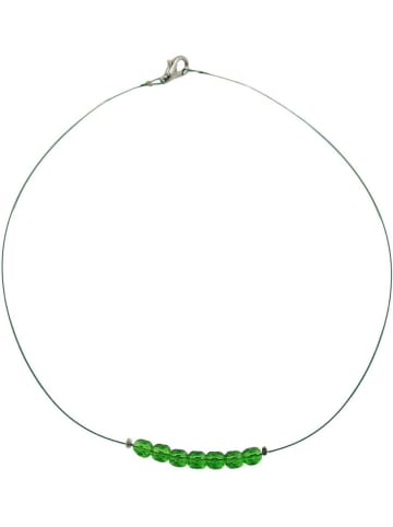 Gallay Kette Drahtkette mit facettierten Glasperlen grün 40cm lang in Grün