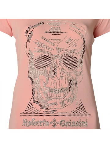 Roberto Geissini Diamond Skull T-Shirt Rosa