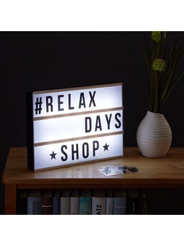 relaxdays Lightbox in Weiß/ Schwarz - (B)30 x (H)22 x (T)4,5 cm