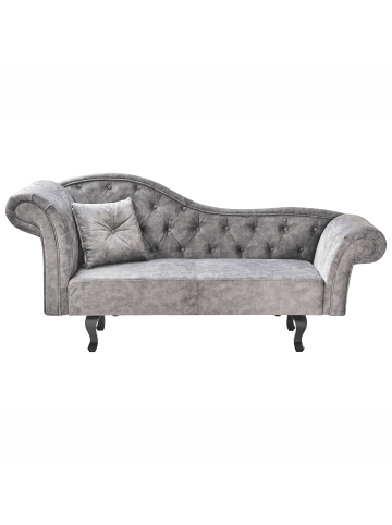 Beliani Chaiselongue LATTES II in Grau/Braun - (W) 192 x (H) 81 x (L) 59 cm