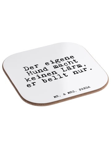 Mr. & Mrs. Panda Untersetzer Quadratisch Der eigene Hund macht..... in Weiß