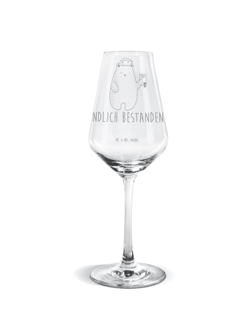 Mr. & Mrs. Panda Glas mit Gravur Bär Prüfung mit Spruch in Transparent