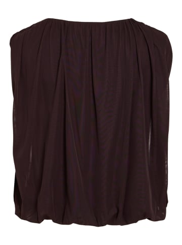 Vila O-Neck S/L Top mit Schulterpolstern in Coffee Bean