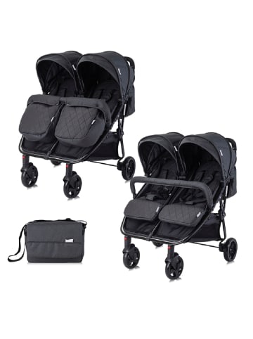 Lorelli Geschwisterkinderwagen Duo in schwarz