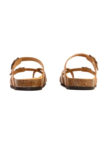 Plakton Flache Mules aus Bombay-Leder Braun