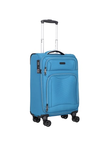 D&N Travel Line 9204 4 Rollen Kabinentrolley 55 cm blau