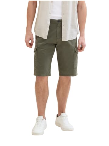 Tom Tailor Shorts Cargo Bermudas Mid Waist in Olive