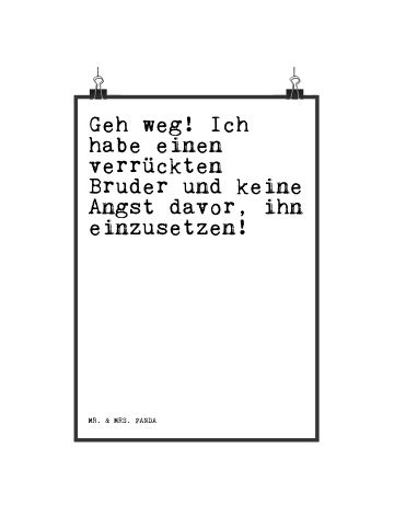 Mr. & Mrs. Panda wanddeko Geh weg! Ich habe... mit Spruch in Weiß