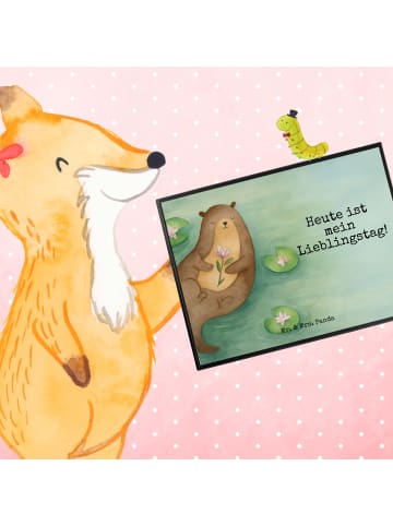 Mr. & Mrs. Panda Malunterlage Otter Seerose Design mit Spruch in Weiß