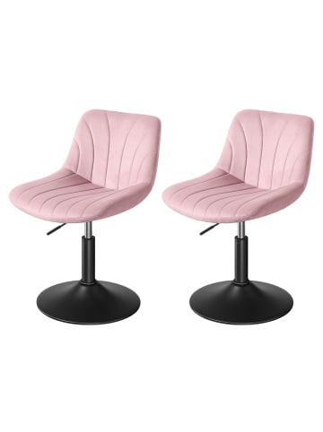 VASAGLE 2er-Set: Barhocker Tyra in Rosa - (B)43 x (H)(65.5-77.5) x (T)46.5 cm