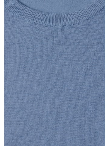 Street One Kurzarm Feinstrickpullover mit Rundhals in Northern Blue Mel.