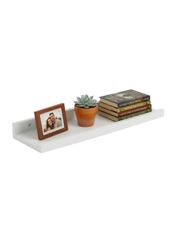 relaxdays Wandregal in Weiß - (B)40 x (H)5 x (T)15 cm