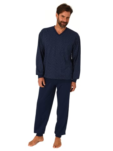 NORMANN Langarm Schlafanzug Pyjama Bündchen print - 81259 in orange