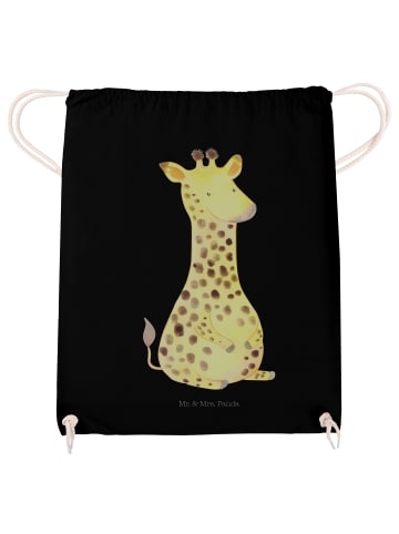 Mr. & Mrs. Panda Stoffbeutel Giraffe Zufrieden ohne Spruch in Schwarz
