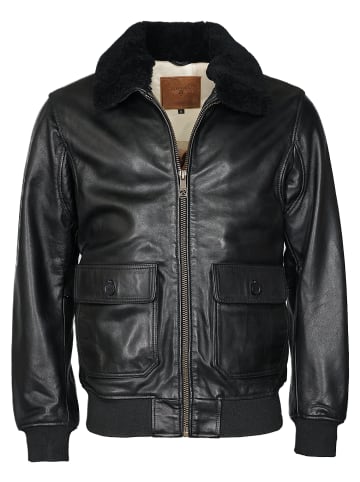 TOP GUN Lederjacke TG2023002 in schwarz