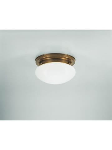 Licht-Erlebnisse Deckenlampe Ø 20 x (H)12 cm in Berliner Messing Weiß