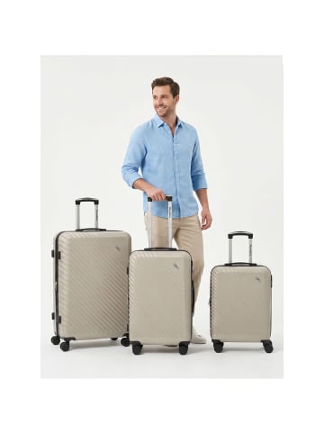 Check.In Paradise 2.0 4 Rollen Kofferset 3-teilig mit Dehnfalte eggshell