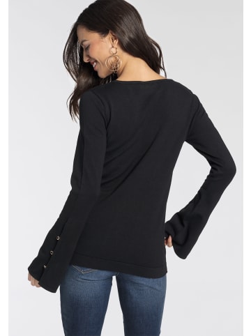 Laura Scott Rundhalspullover in schwarz