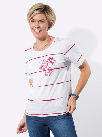 WITT WEIDEN Kurzarmshirt in weiß-rot-bedruckt