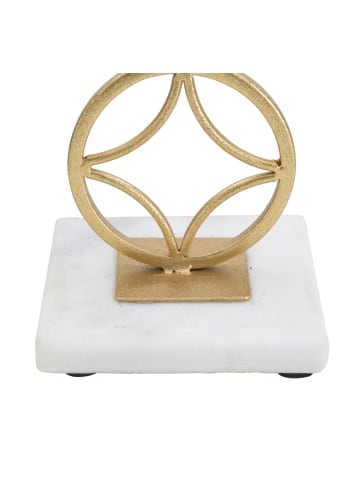 Mauro Ferretti Goldener Kerzenhalter aus Metall mit Marmorsockel, 10 x 10 x 32 cm