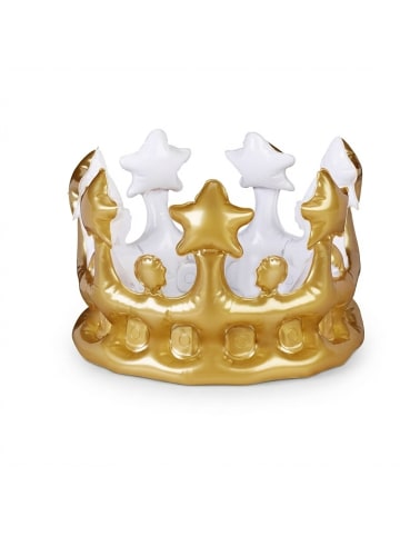 relaxdays 5 x Aufblasbare Krone in Gold