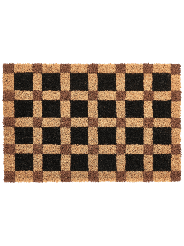 Beliani Fußmatte VILLASIS in Beige/Schwarz - (W) 40 x (L) 60 cm