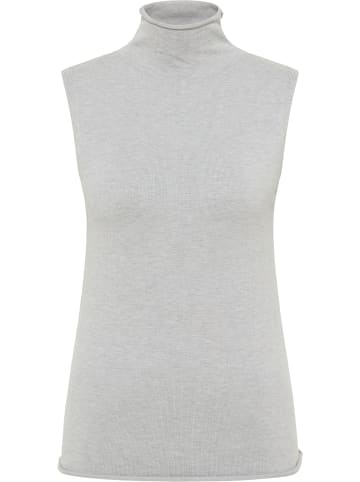 DreiMaster Damen Strick Top in Grau Melange