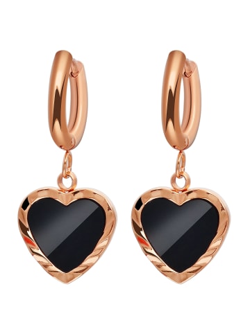 Adeliás Damen Anhänger – Herzanhänger aus Edelstahl mit Emaille in gold