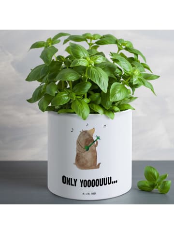 Mr. & Mrs. Panda Pflanztopf Bär Gitarre mit Spruch in Weiß