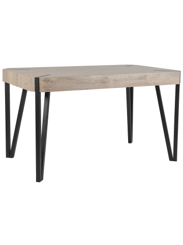 Beliani Esszimmertisch CAMBELL in Heller Holzfarbton/Schwarz