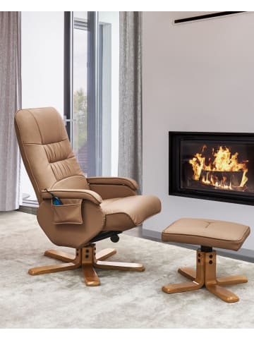 Beliani Fernsehsessel RELAXPRO in Braun - (W) 68 x (H) 98 x (L) 50 cm