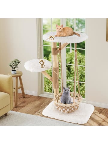 COSTWAY Kratzbaum Holz in Hellbraun