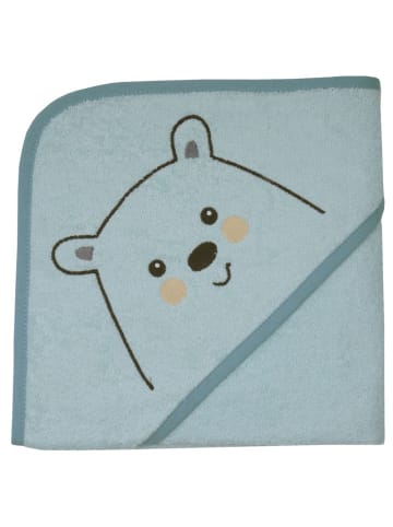 Wörner Kapuzenbadetuch 80 x 80 cm - Stickerei Eisbär in gruen,motiv