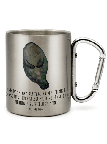 Mr. & Mrs. Panda Tasse Seekuh Happy mit Spruch in Silber