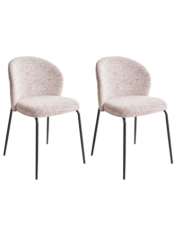 Beliani 2er-Set Esszimmerstuhl VIDETTE in Beige/Schwarz