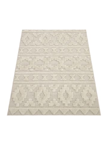 KADIMA DESIGN Hochflor Teppich Shaggy Struktur 3D Schlafzimmer in Creme