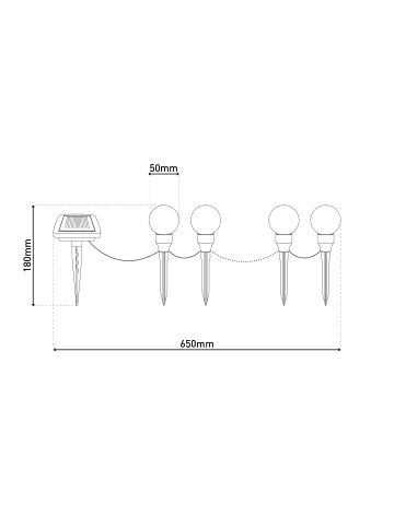 näve LED Solarleuchte "HELSINKI" in weiß - (L)650 cm x (B)5 cm x (H)16 cm